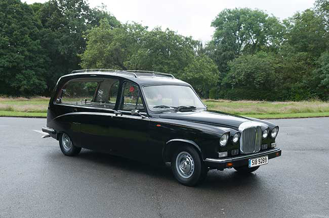 Black Funeral Car - garners funeral services surrey