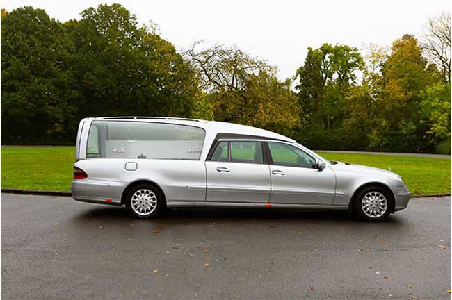 Silver Funeral Hearse - Surrey - garners funeral services surrey